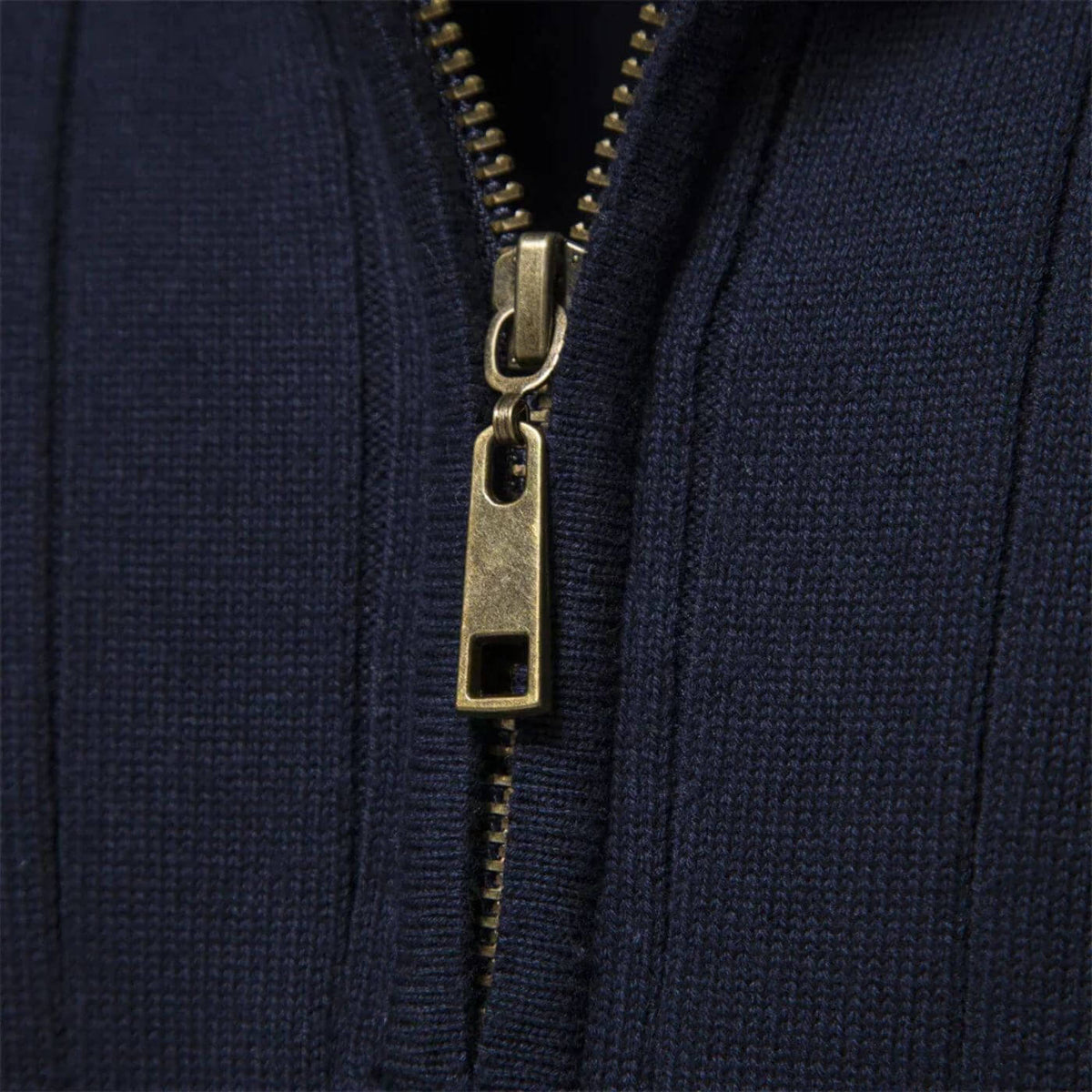 Men's Sweater | Half Zip, Stand Collar, Ribbed Cuffs And Hem