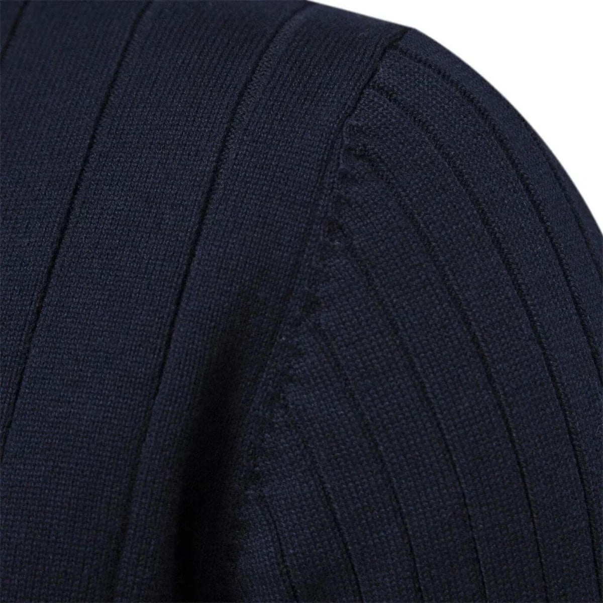 Men's Sweater | Half Zip, Stand Collar, Ribbed Cuffs And Hem