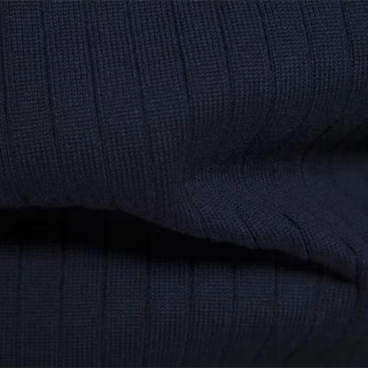 Men's Sweater | Half Zip, Stand Collar, Ribbed Cuffs And Hem