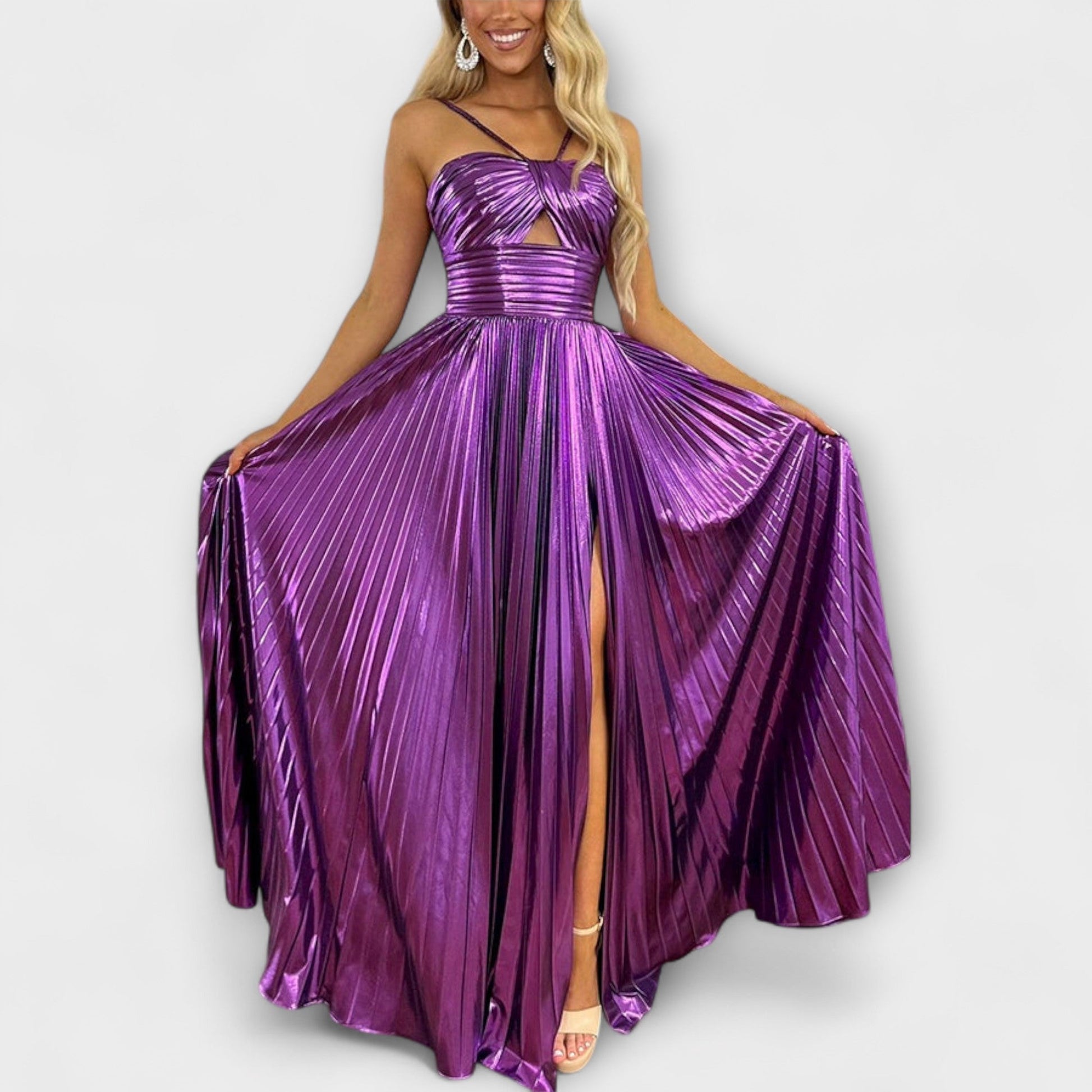 Metallic Maxi Dress for Special Events