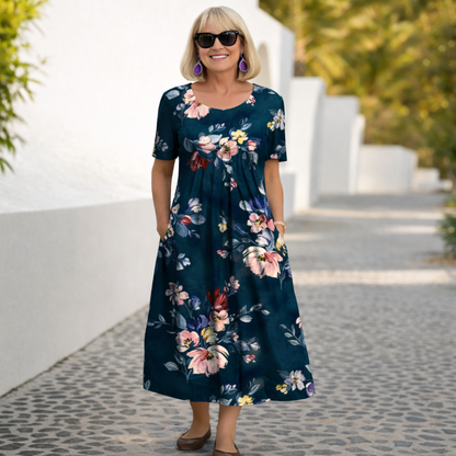 Midi Dress | Wildflower A-Line Cotton