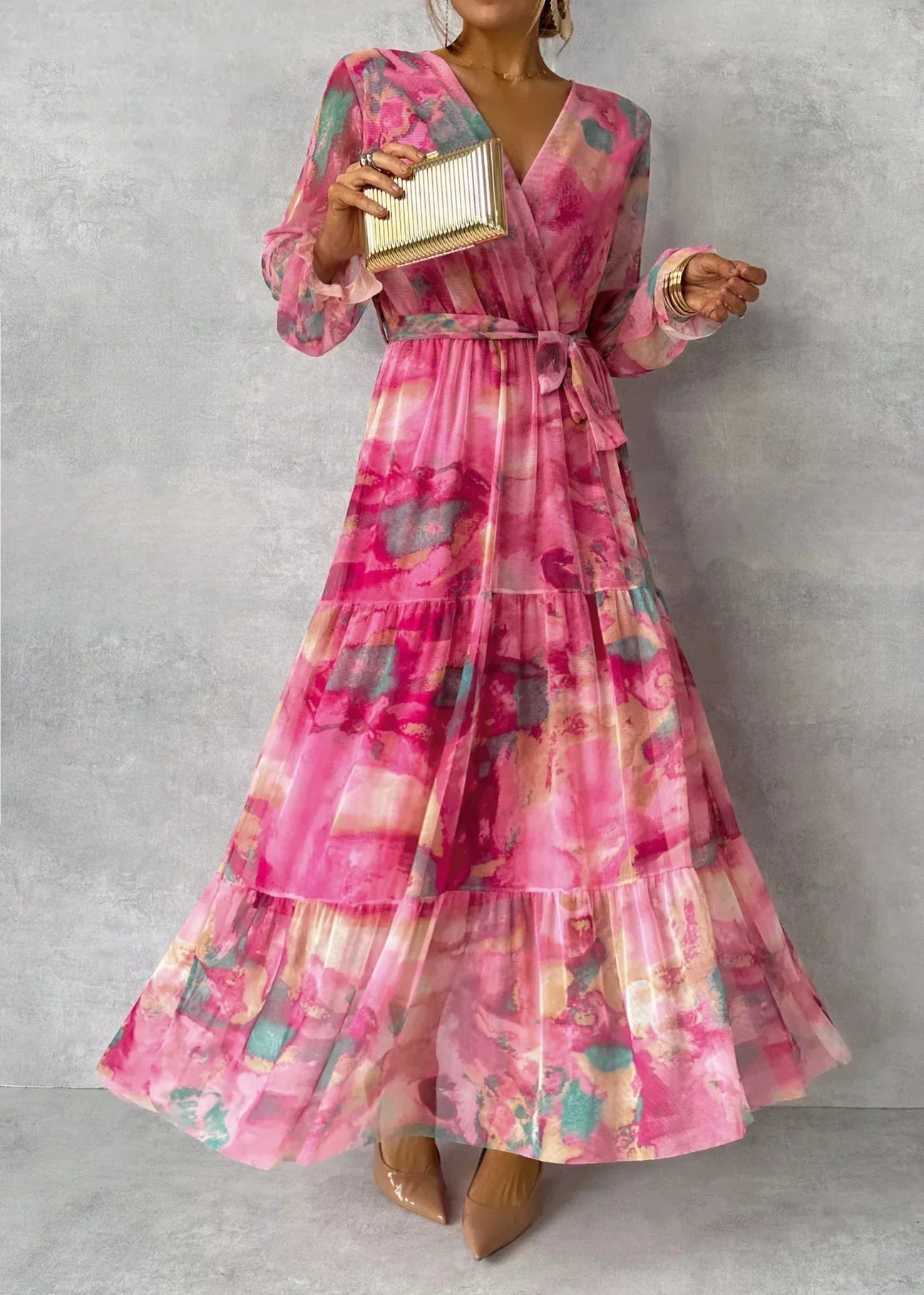 Mollie | Floral Wrap Maxi Dress 0