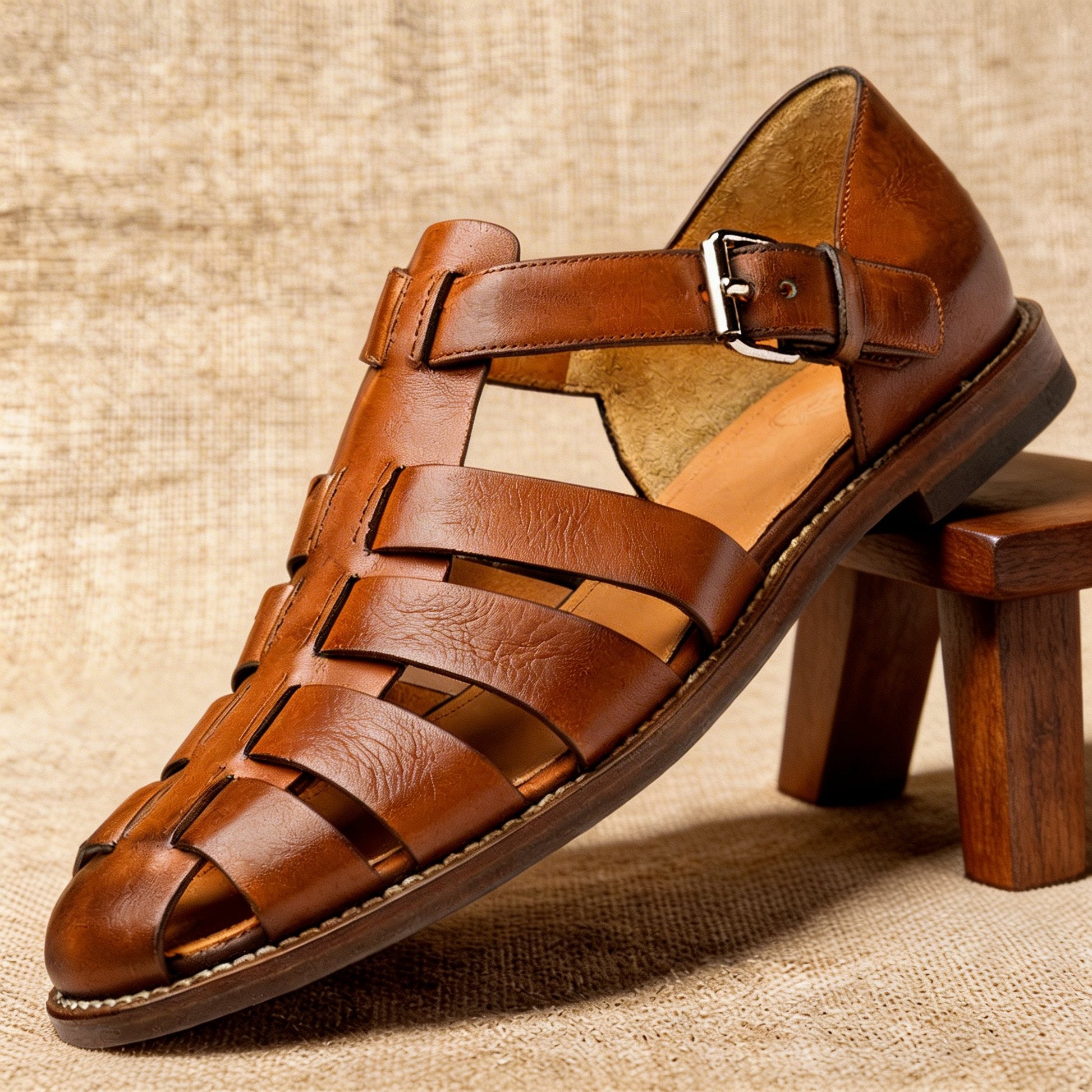 Men's Fisherman Sandals | Closed-Toe Woven Strap Summer Comfort