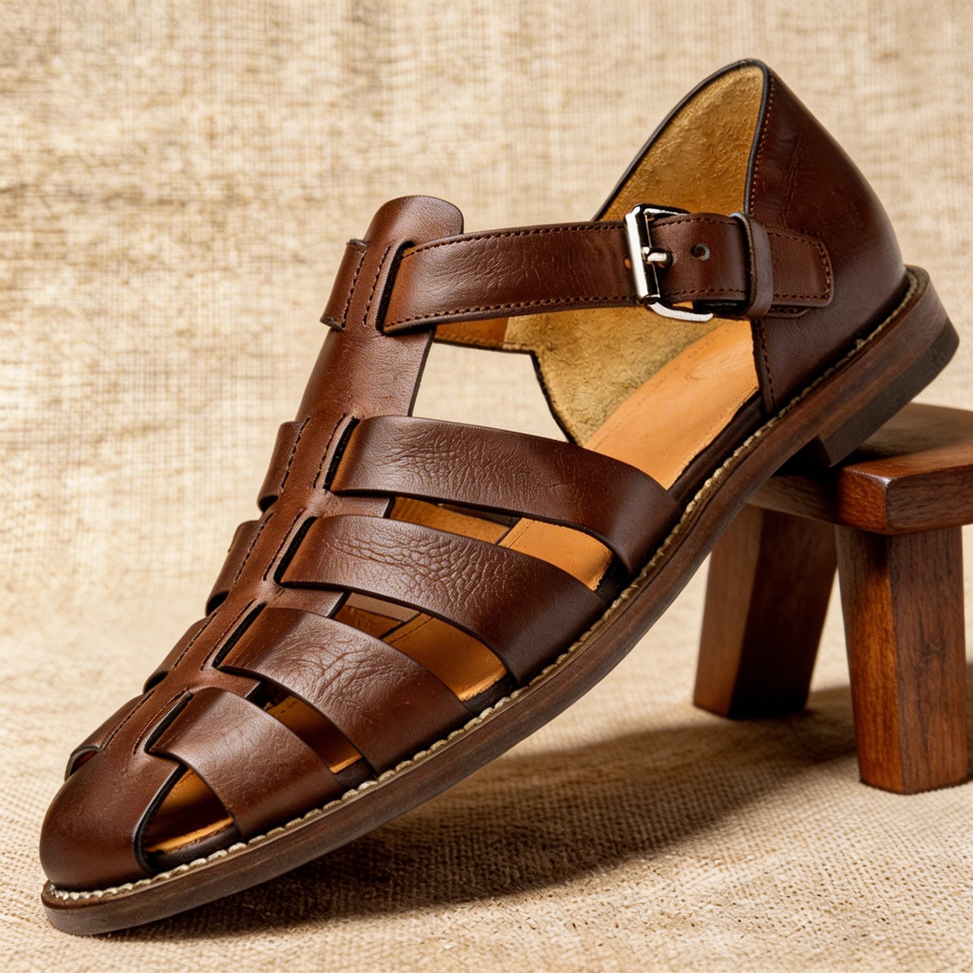 Men's Fisherman Sandals | Closed-Toe Woven Strap Summer Comfort