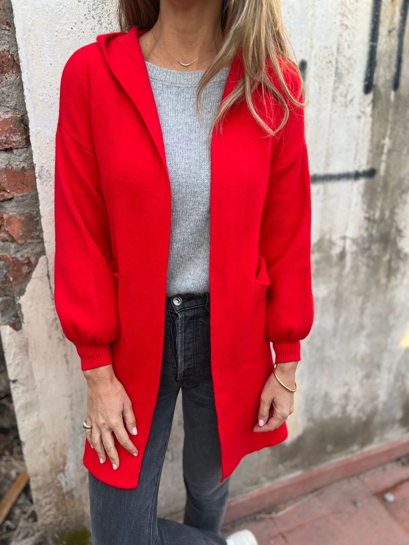 Chic Hooded Knit Cardigan for Everyday Wear