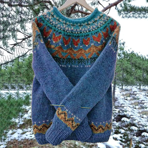 Women's Icelandic Knit Jumper | Vintage Style Warmth