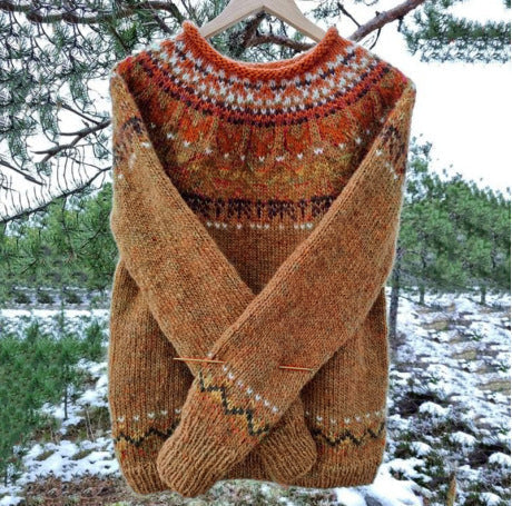 Women's Icelandic Knit Jumper | Vintage Style Warmth