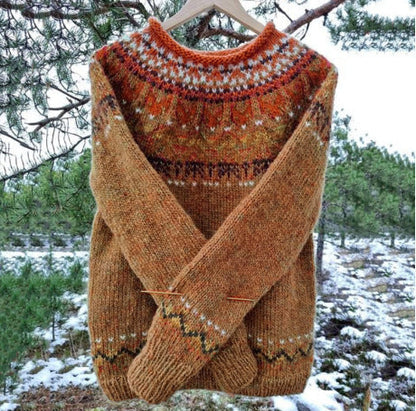 Women's Icelandic Knit Jumper | Vintage Style Warmth