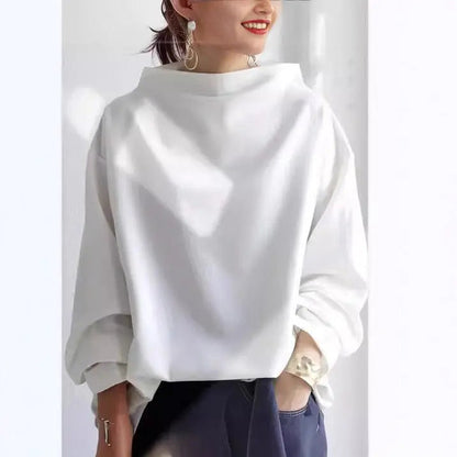 Oversized Roll Neck Knit Top for Women