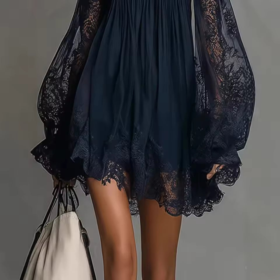 OFF-SHOULDER LACE MINI DRESS 4