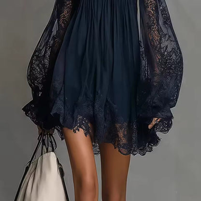 OFF-SHOULDER LACE MINI DRESS 4