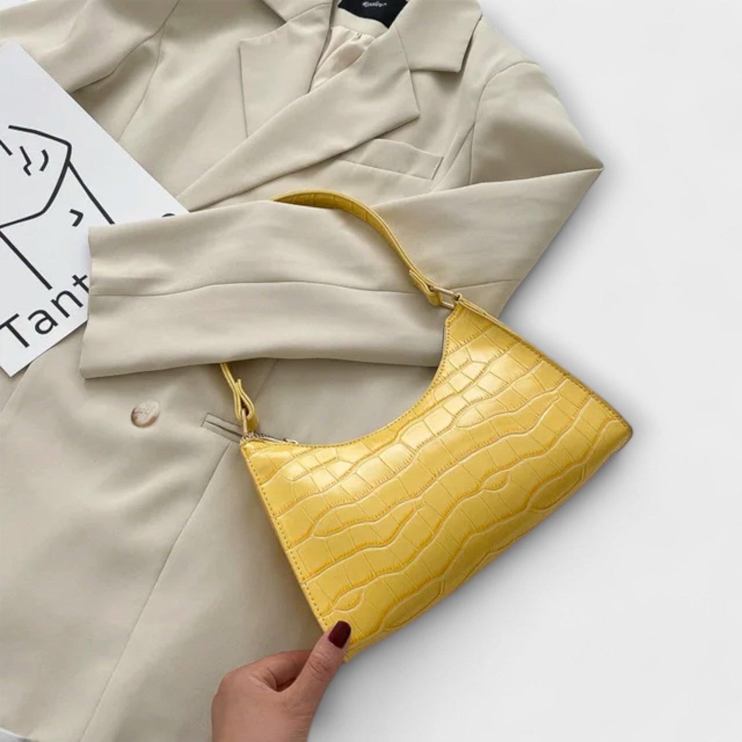 Olivia - Glossy Vegan Leather Handbag for Chic Outings