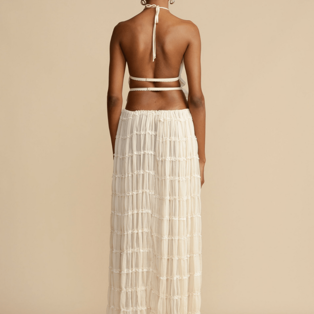 Chic Halter Top & Skirt Set for Stylish Occasions