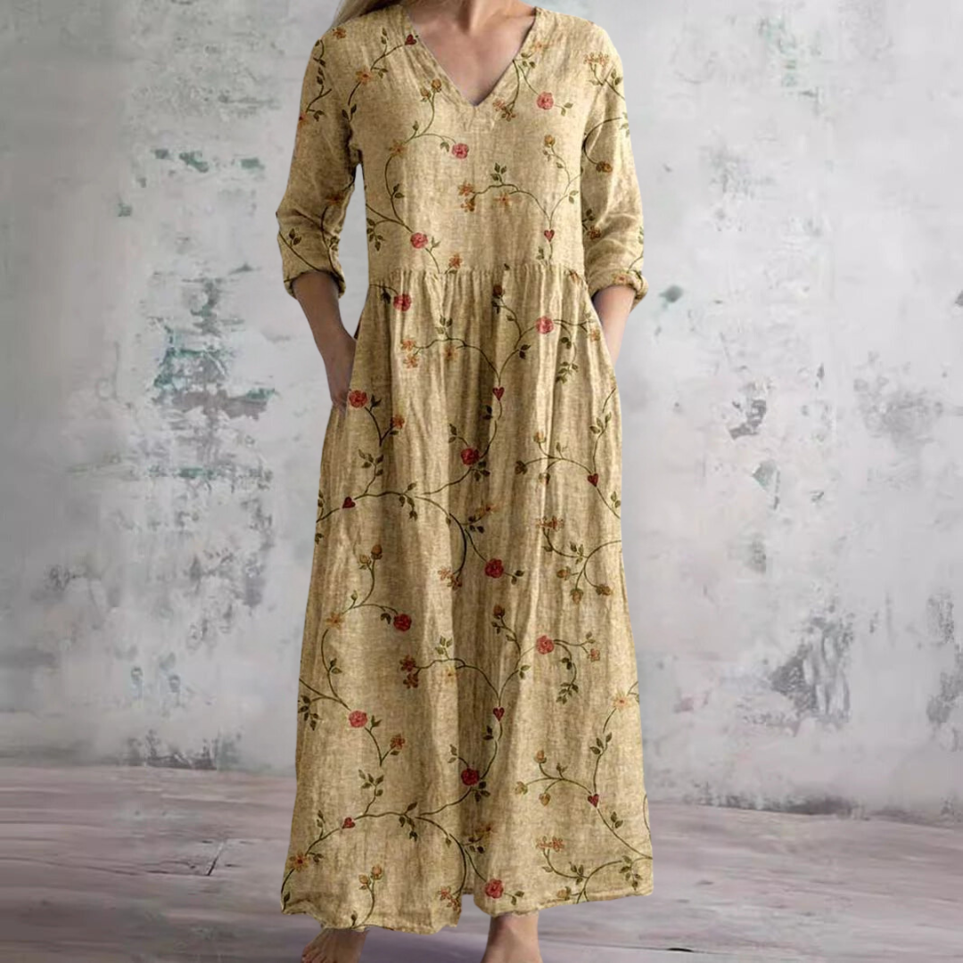 Pattern Maxi Dress Women's | Floral Boho & Relaxed Fit