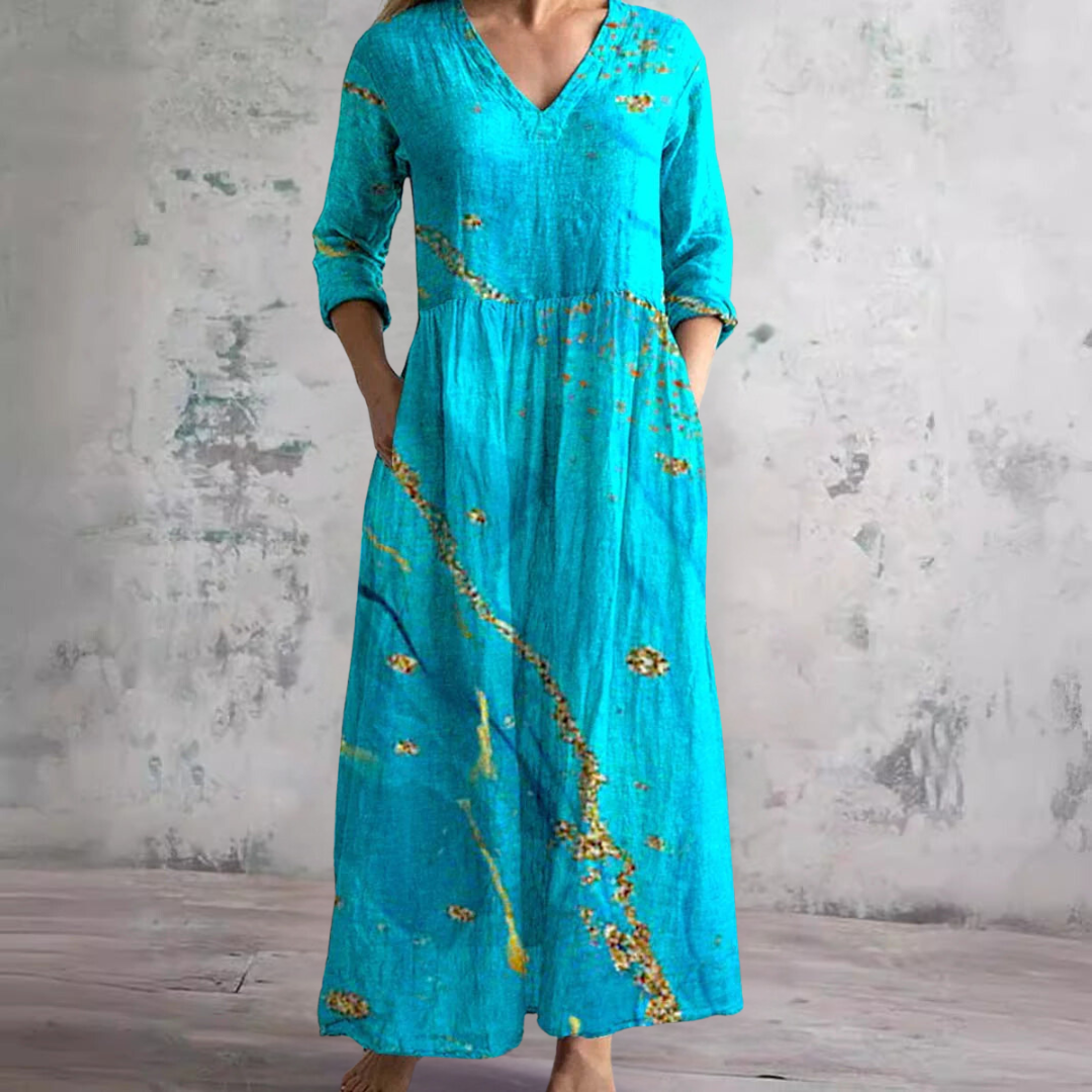 Pattern Maxi Dress Women's | Floral Boho & Relaxed Fit
