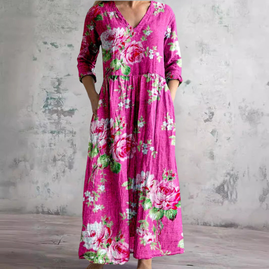 Pattern Maxi Dress Women's | Floral Boho & Relaxed Fit