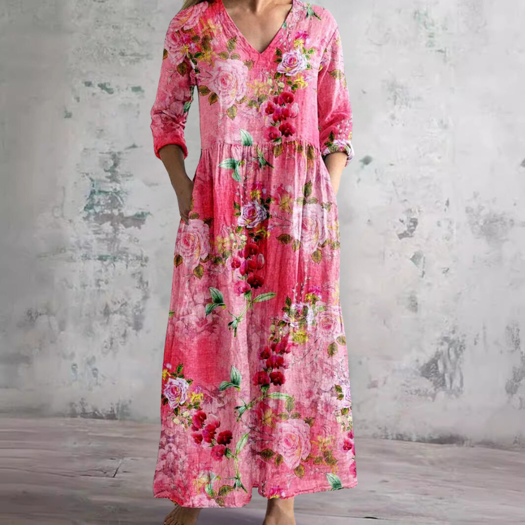 Pattern Maxi Dress Women's | Floral Boho & Relaxed Fit