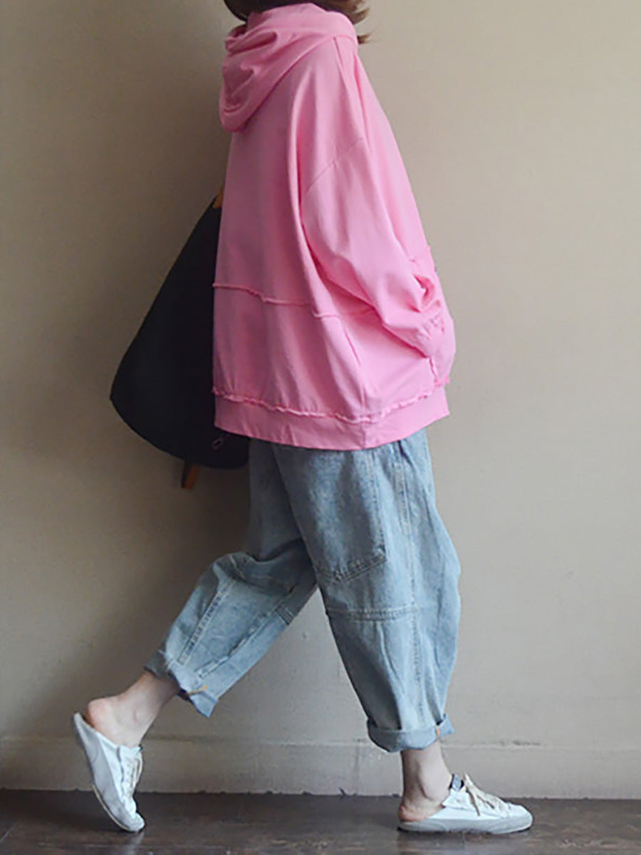 Women's Hooded Sweatshirt | Plant Print & Front Pocket 5