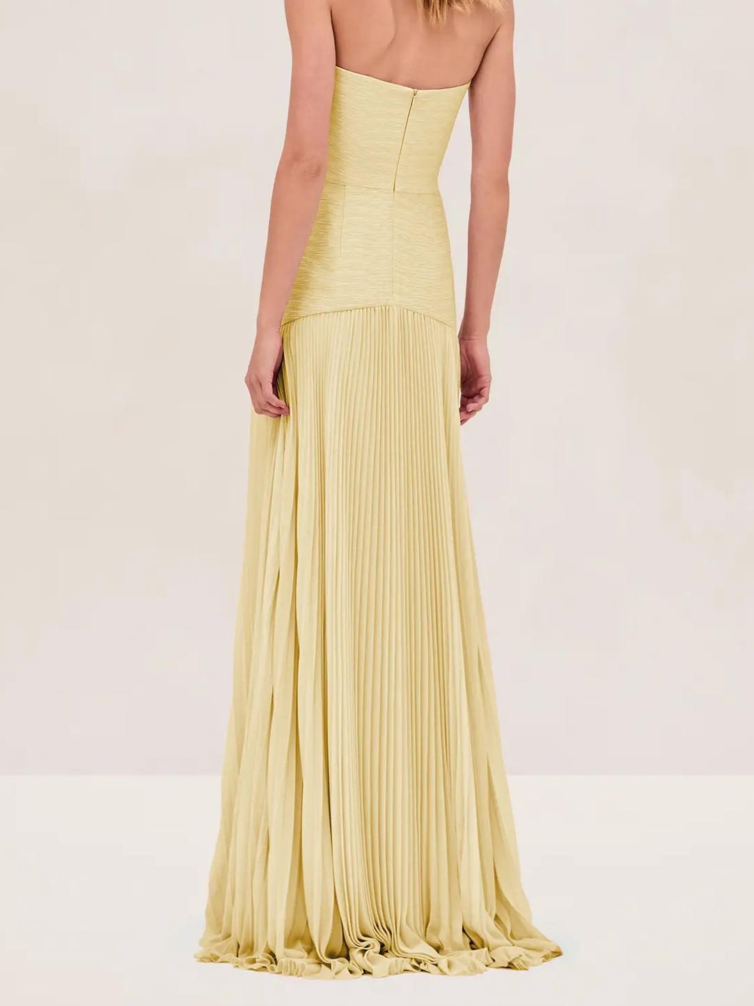 Pleated Maxi Dress Women | Strapless Elegant Evening Gown