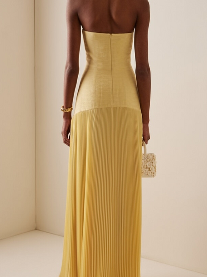 Pleated Maxi Dress Women | Strapless Elegant Evening Gown