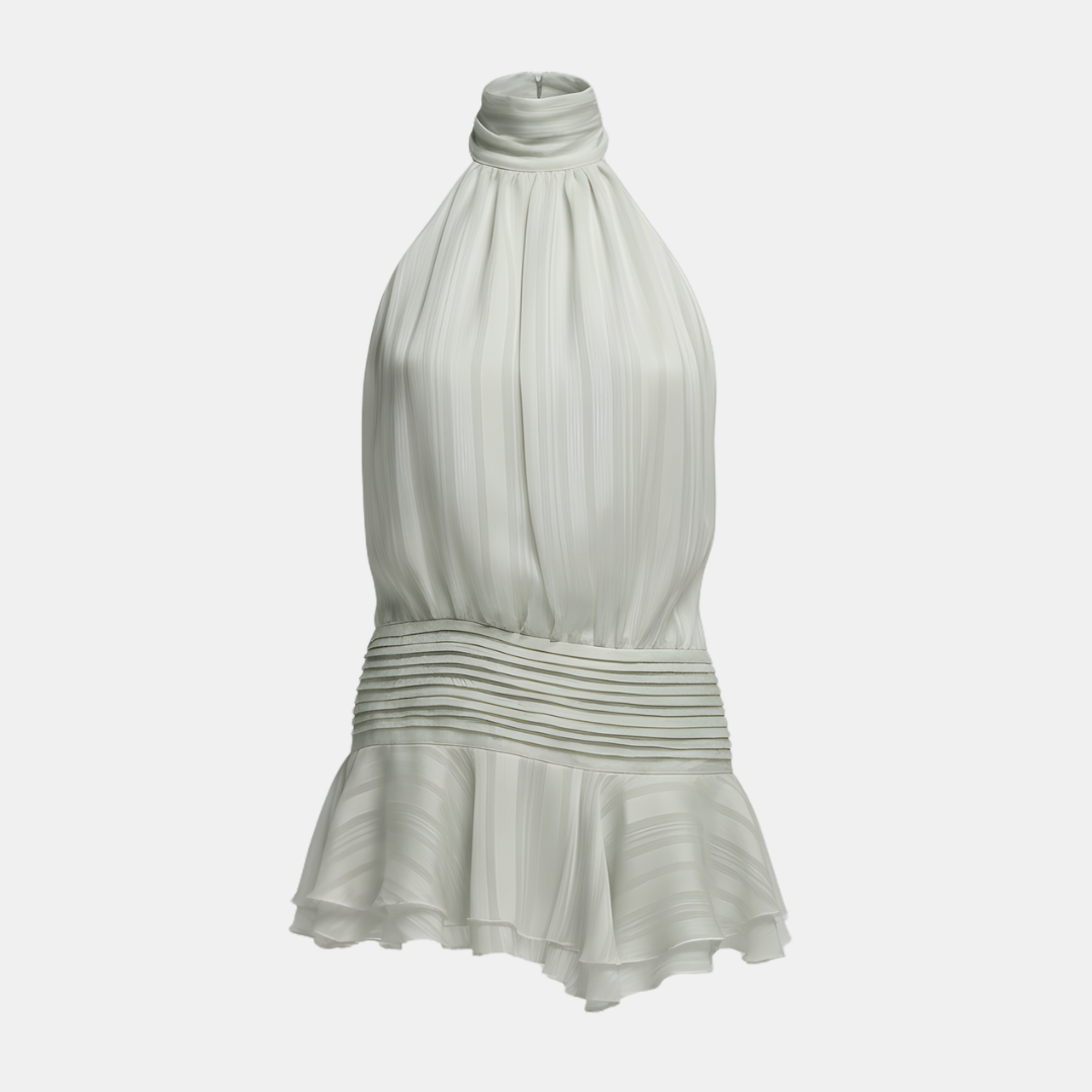 Pleated Mini Dress Women's | Halter Neck & Elegant Design