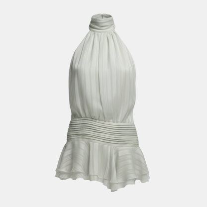 Pleated Mini Dress Women's | Halter Neck & Elegant Design