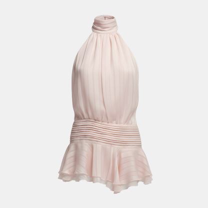 Pleated Mini Dress Women's | Halter Neck & Elegant Design