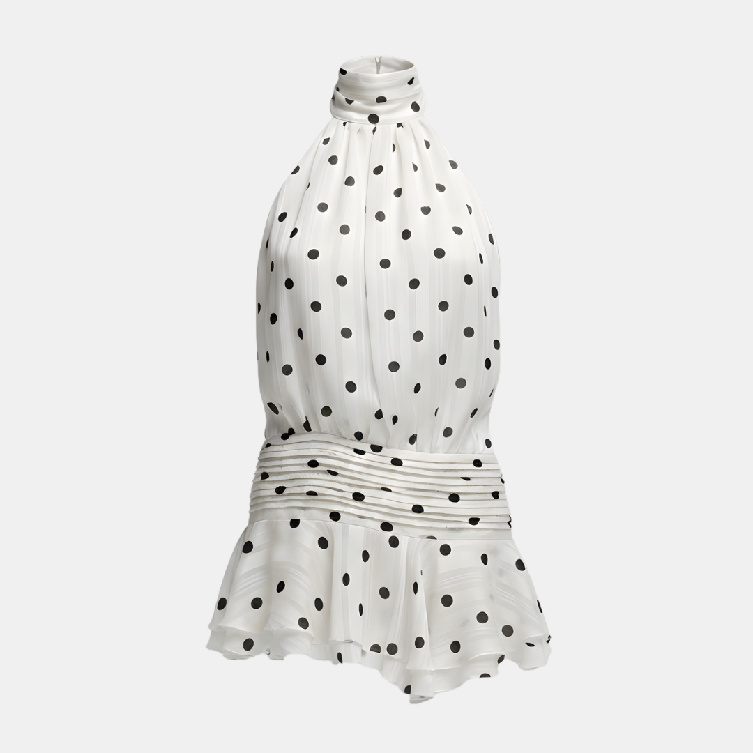 Pleated Mini Dress Women's | Halter Neck & Elegant Design