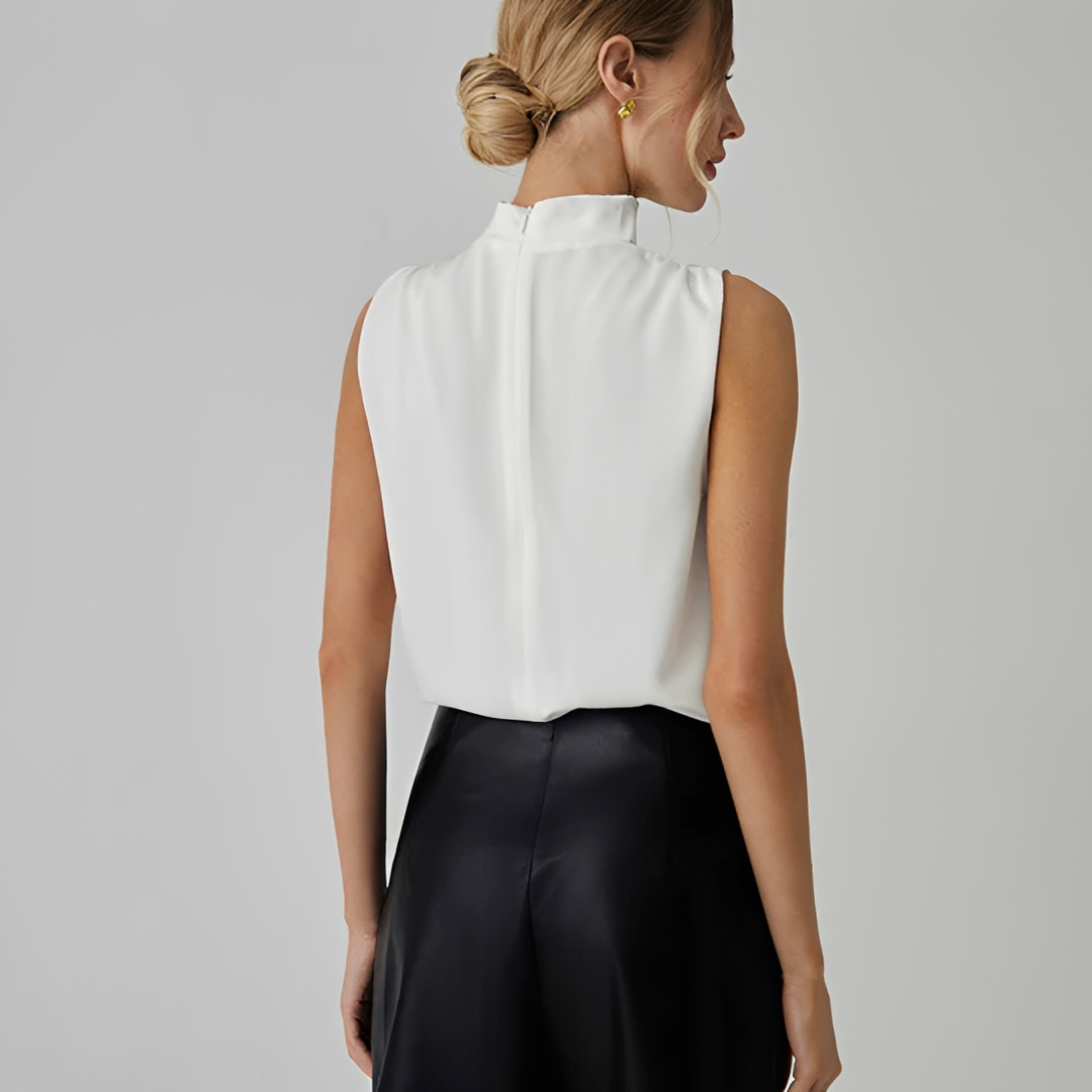 Pleated Top Women's | High Neck & Elegant Structured Design
