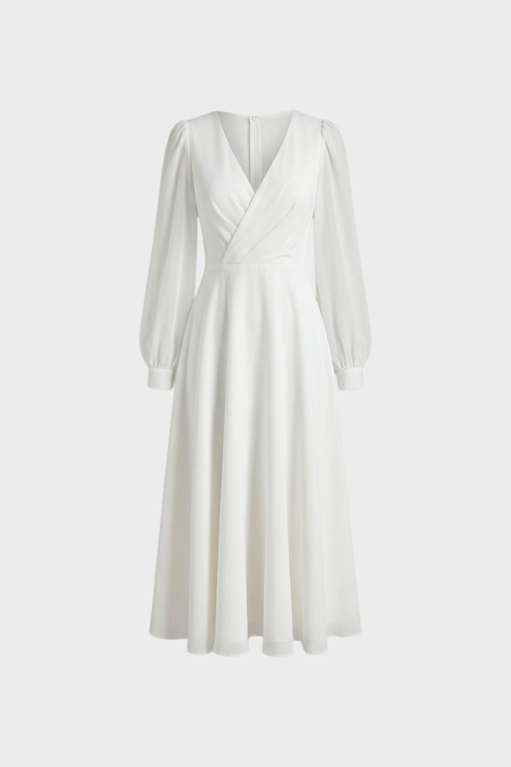 Women's Midi Dress | V-Neck & Long Sleeve 1