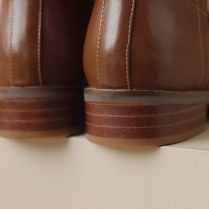 Women's Knee-High Boots | Elegant Almond Toe & Low Heel