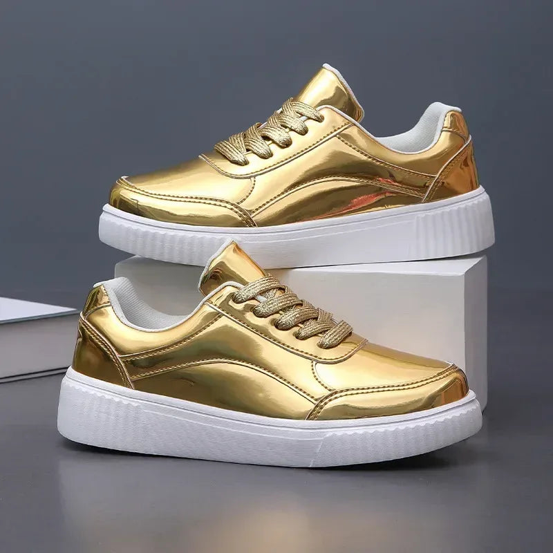 Women's Summer Sneakers | Metallic Finish & Cushioned Platform