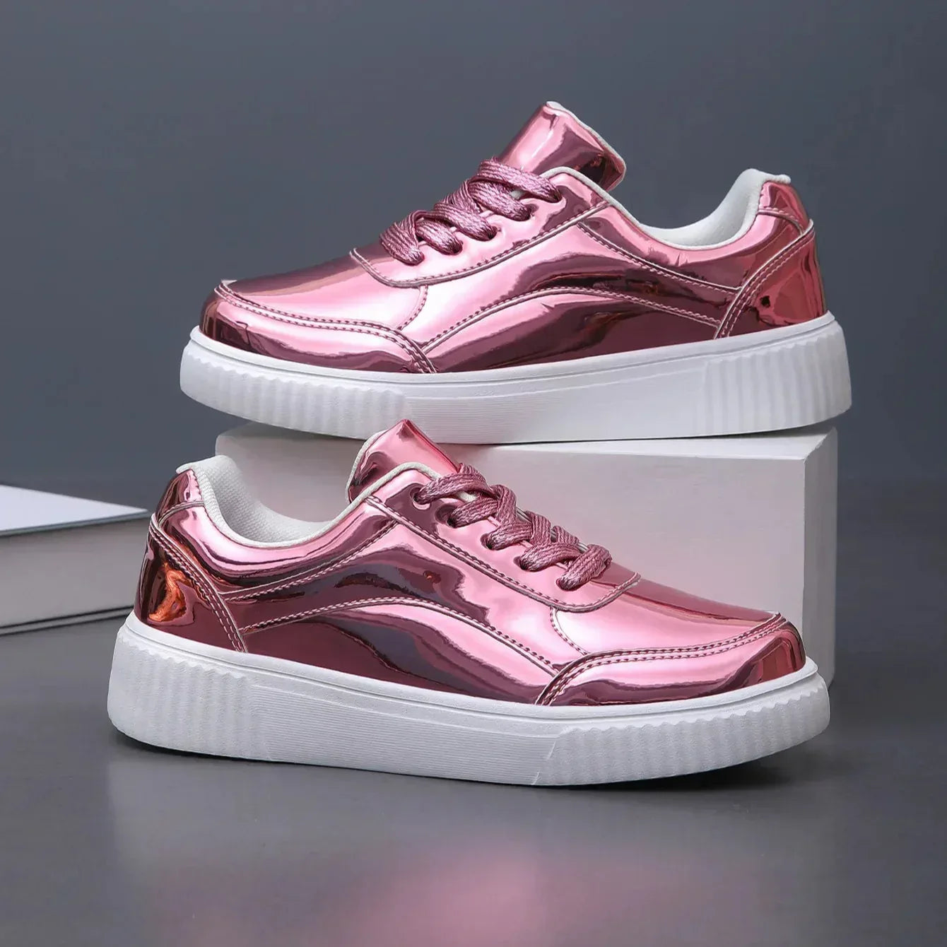 Women's Summer Sneakers | Metallic Finish & Cushioned Platform