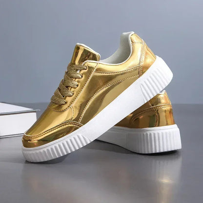 Women's Summer Sneakers | Metallic Finish & Cushioned Platform