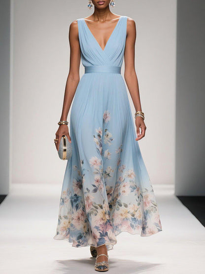 SLEEVELESS V-NECK MAXI DRESS 0