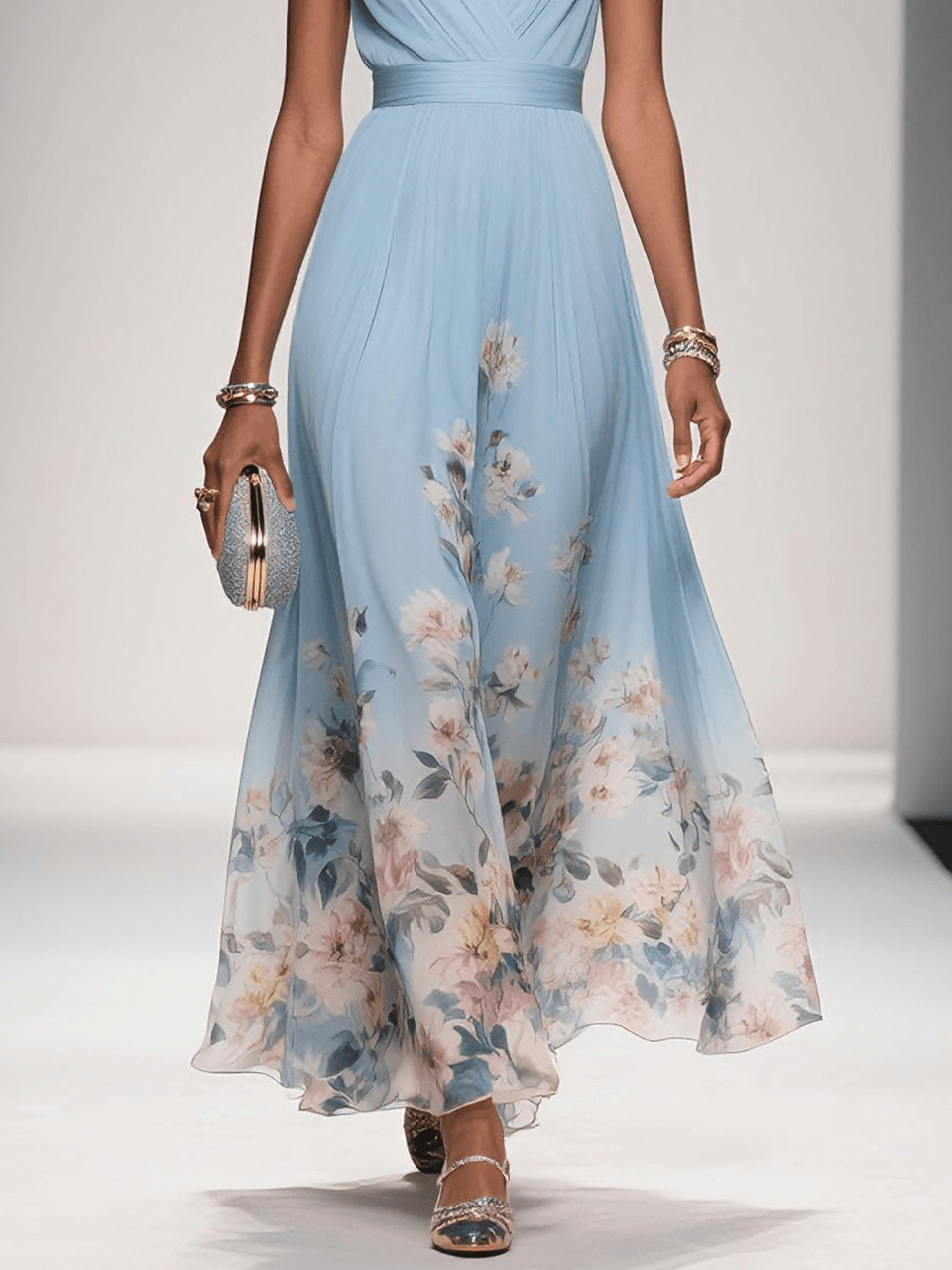 SLEEVELESS V-NECK MAXI DRESS 3