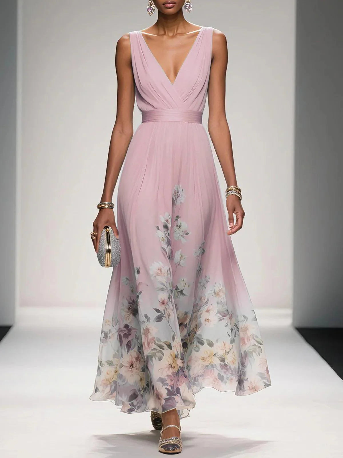 SLEEVELESS V-NECK MAXI DRESS 6