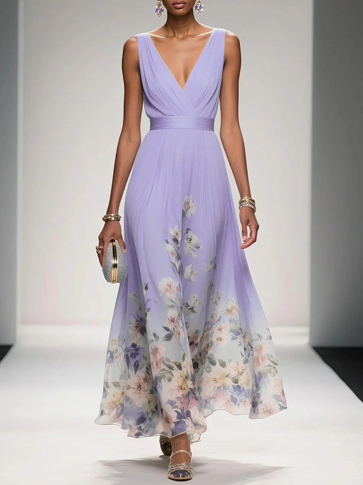 SLEEVELESS V-NECK MAXI DRESS 7