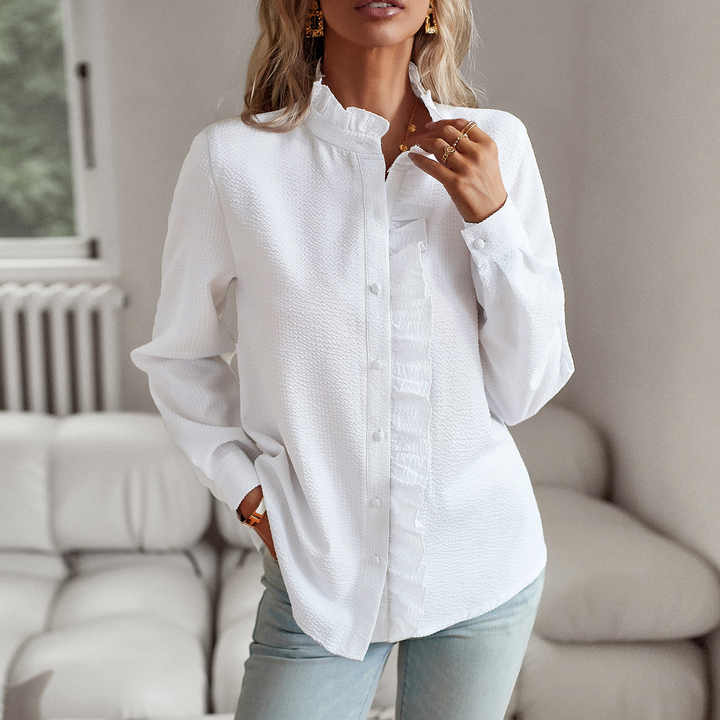 STRIPED RUFFLED BLOUSE 1