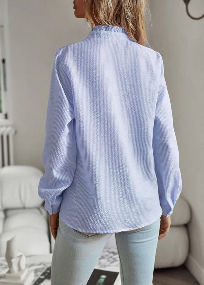 STRIPED RUFFLED BLOUSE 4