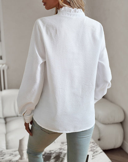 STRIPED RUFFLED BLOUSE 5