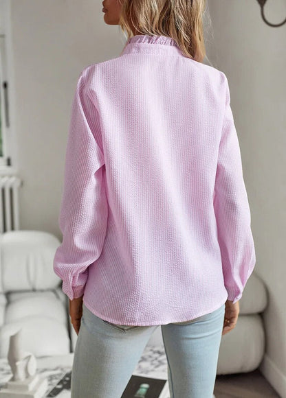 STRIPED RUFFLED BLOUSE 7