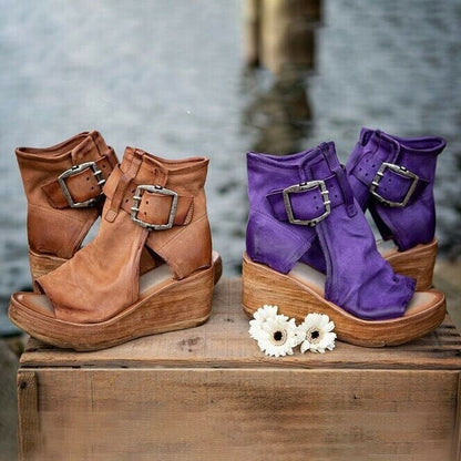Sandals For Women | Buckle Strap Wedge Style 4
