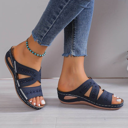Sandals For Women | Open Toe Slip-On With Cutout Sides 0