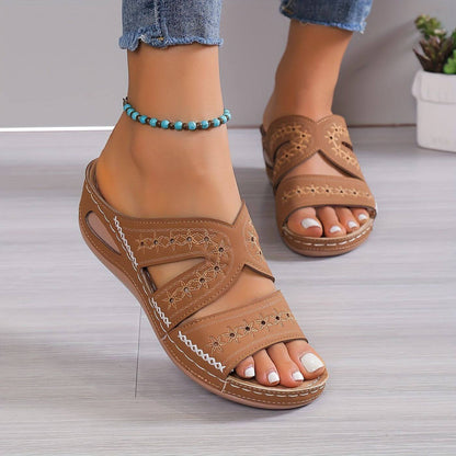 Sandals For Women | Open Toe Slip-On With Cutout Sides 6