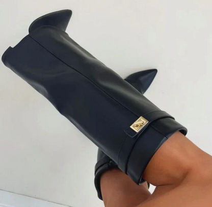 Olivia - Stylish Flap Knee-High Boots for Any Occasion