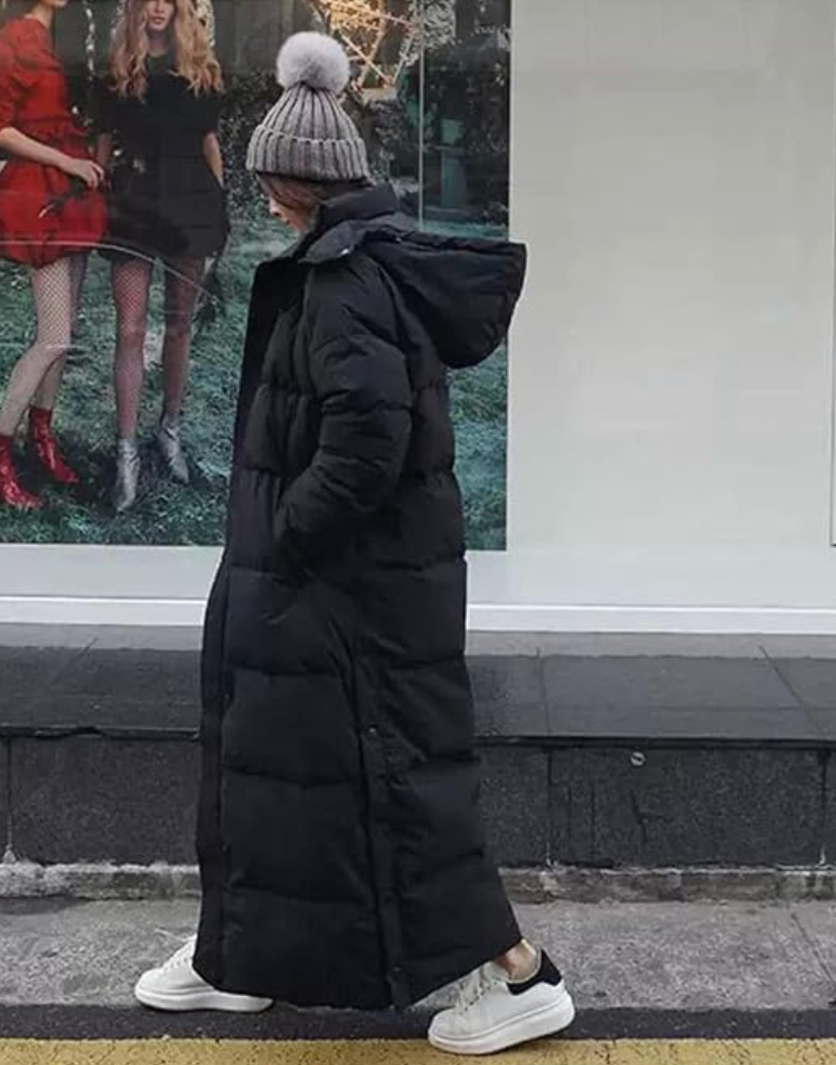 Women's Long Puffer Jacket | Hooded & Quilted Design 4