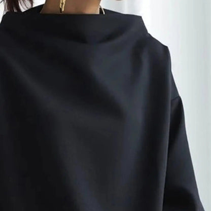 Oversized Roll Neck Knit Top for Women