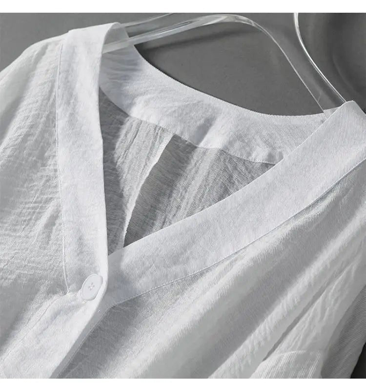 Serena | Relaxed Linen V-Neck Blouse 1