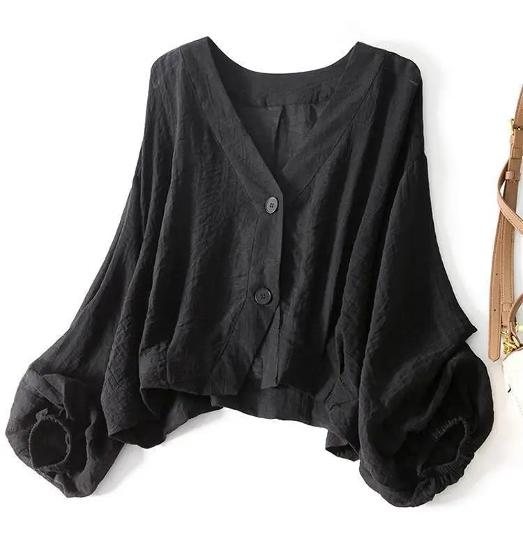 Serena | Relaxed Linen V-Neck Blouse 3